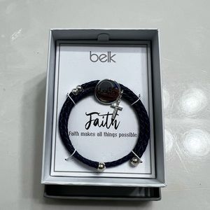 Braided bracelet. With Faith dangle with cross.New in box